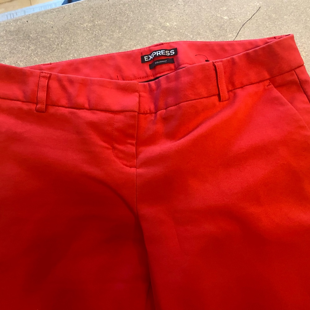 Express Columist Vibrant Red Straight Leg Women's Pants - Picture 3 of 5